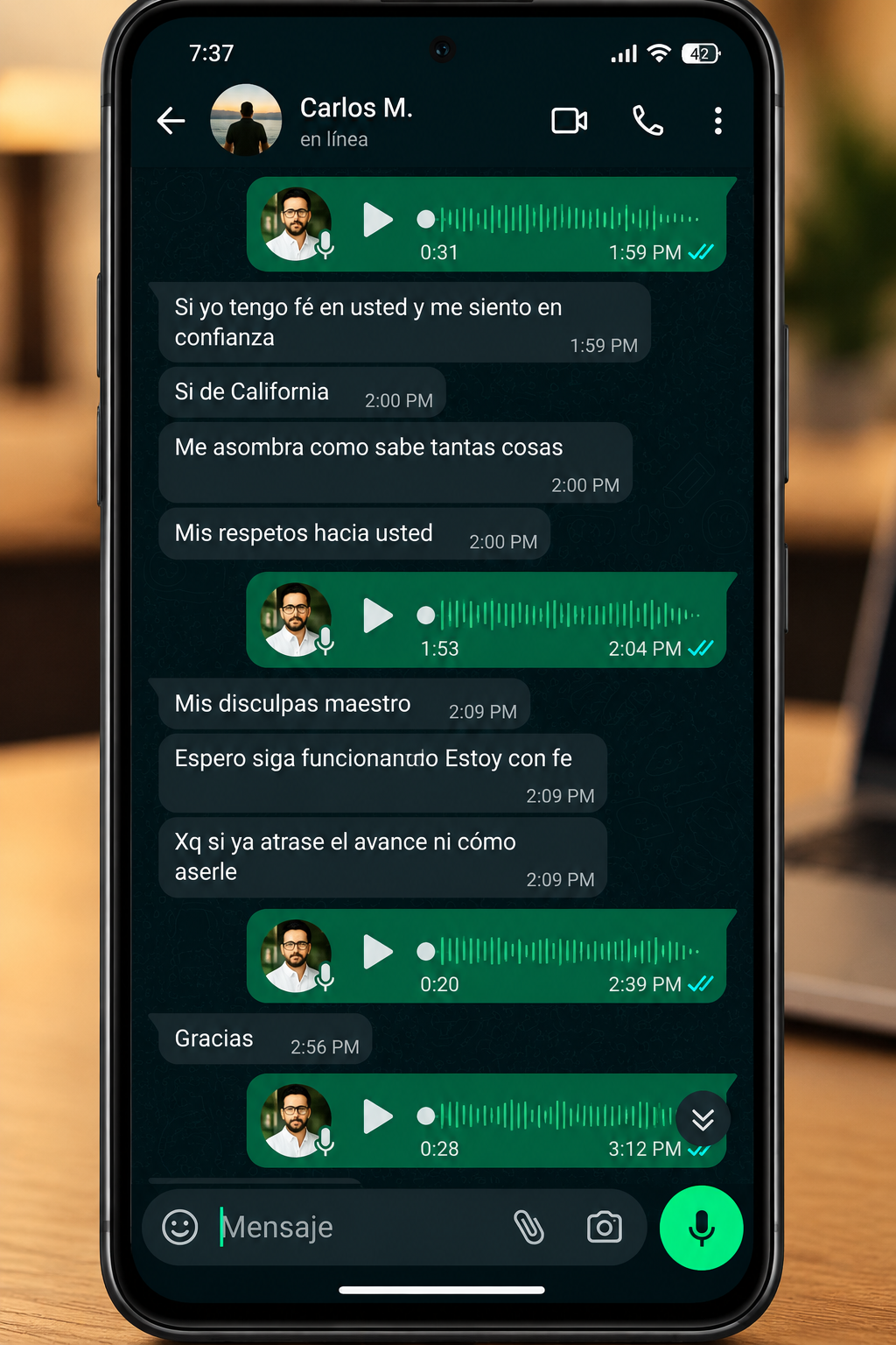 Conversación de seguimiento con Carlos M.
